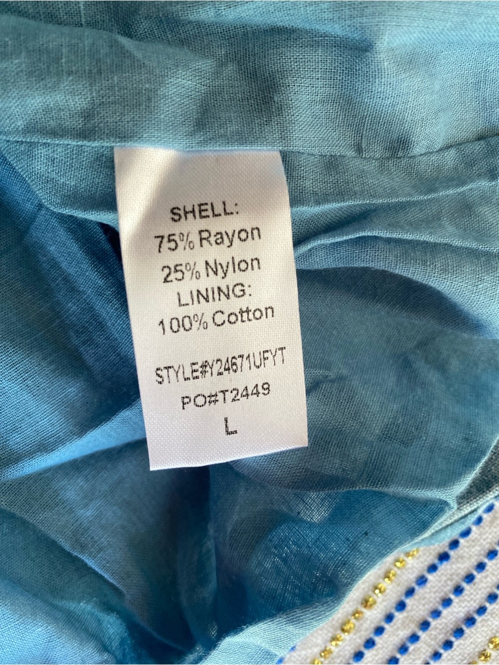 Tuckernuck x Pomander Place Blue Ikat Kenzo Dress Mini Tiered Smocked Cuff Sz L - Picture 13 of 16